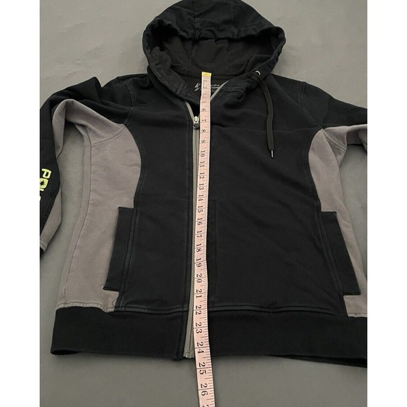 Polaris Jacket Womens Medium Black Gray Full Zip Hoodie Sweatshirt Long Sleeve - Picture 11 of 12